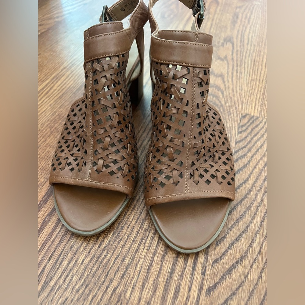 Franco Sarto Brown Cutout Heels
